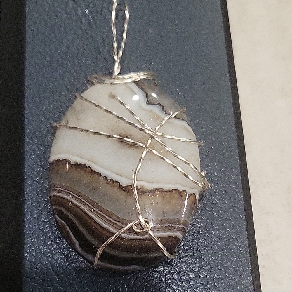 Elegant Wire-Wrapped Stone Pendant